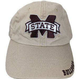 Mississippi State Bulldogs Hat Cap NCAA Adjustable Snap Adult Unisex‎ Beige